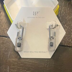 Elegant Silver and Black Earrings by BP